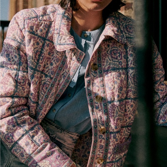 SOLD//Sézane x Sea NY RARE NWT William Jacket in Mixed Emilia Print Size 40/US 8 - Picture 2 of 6